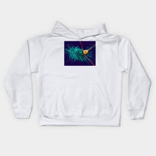 Astrocytic glial cell with cortical neuron, SEM (C032/0041) Kids Hoodie